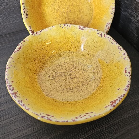 Pier 1 Carmelo Melamine Salad 2Bowls &amp; Plate rustic crackle unbreakable dish - Picture 14 of 16